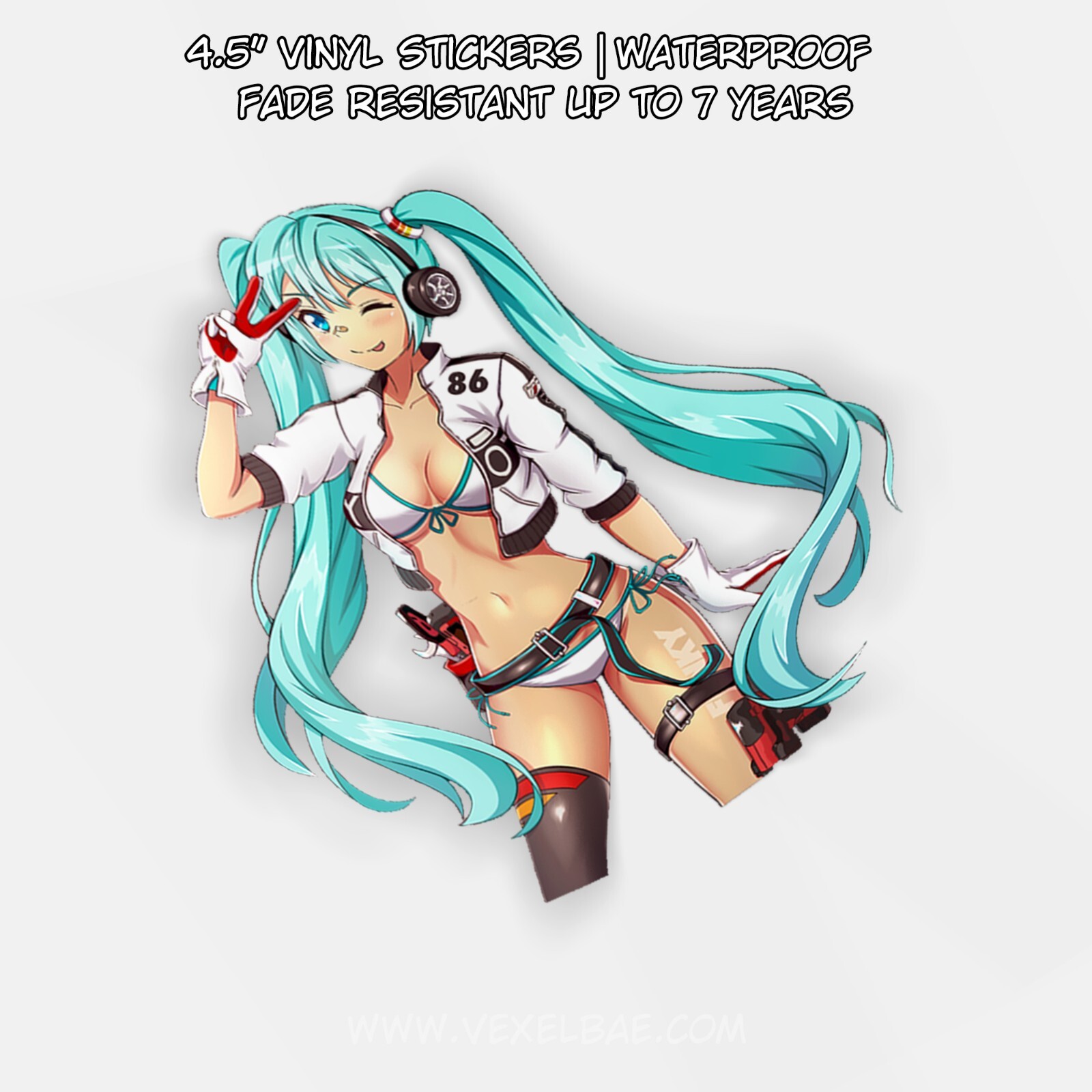 Vocaloid Hatsune Miku | Lewd Anime Weeb JDM Vinyl Sticker Peeker Decal