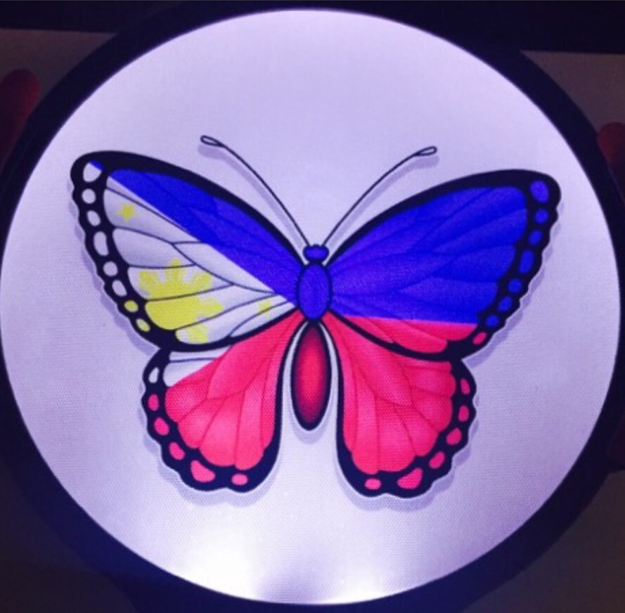 Philippine Butterfly Light Up Decal Backlit LED Motion Sensing Decal