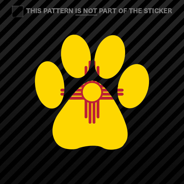 New Mexico State Shaped Paw Print Sticker Self Adhesive Vinyl Dog Cat Pet Puppy