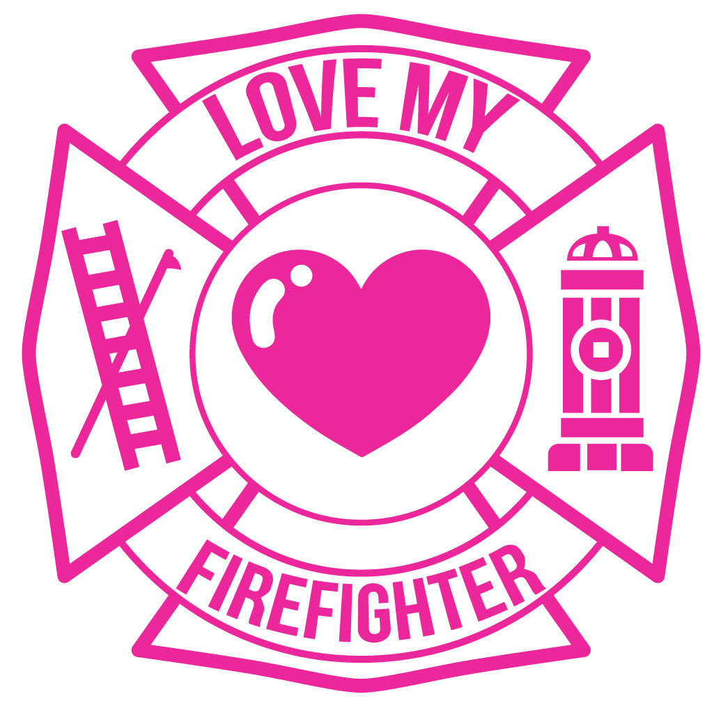 LOVE MY FIREFIGHTER MALTESE CROSS Vinyl DECAL STICKER WINDOW GLASS CAR TRUCK