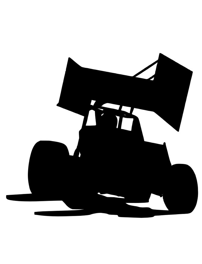 Winged Sprint Car Dirt Circle Track Racing Modified Sticker Decal You Pick Color