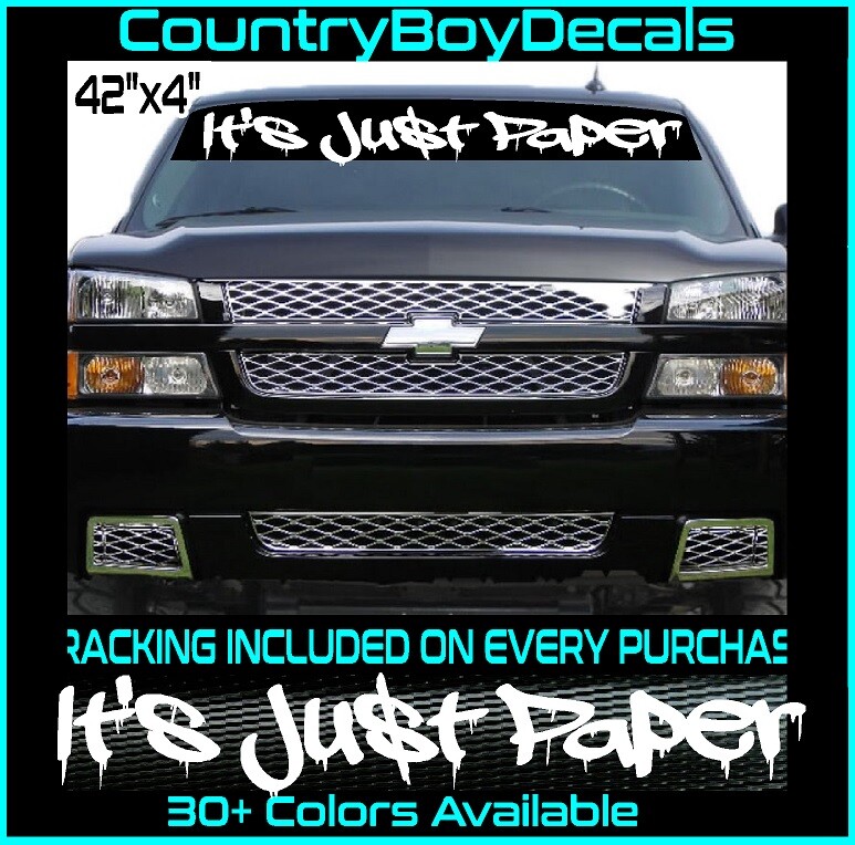 IT’S JUST PAPER 42″ Vinyl Decal Sticker Diesel Truck JDM Car Cash Money Turbo GT