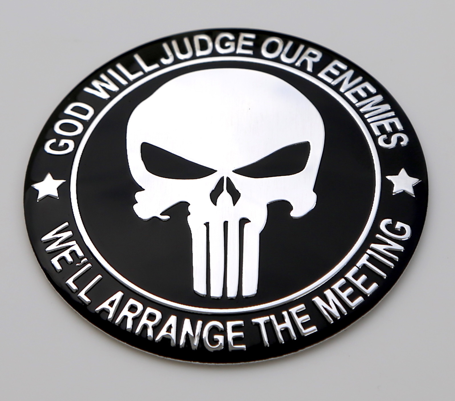 2x 3D Metal Molon Labe Sticker 2nd Amendment Decal Emblem NRA 2.2″ DOME SHAPE