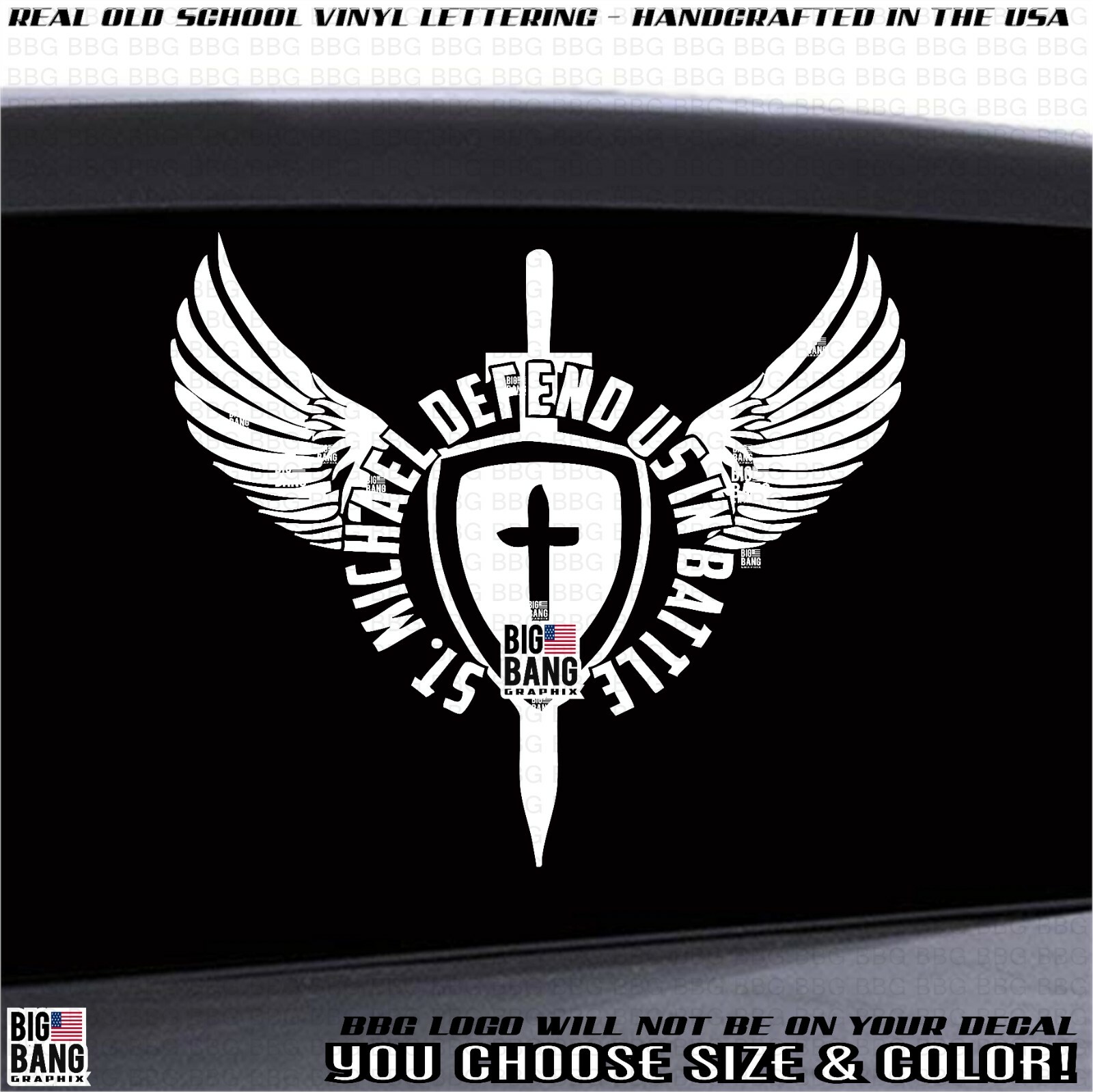 St. Michael Vinyl Decal Sticker Archangel Car SUV Truck Window Travel Trailer RV