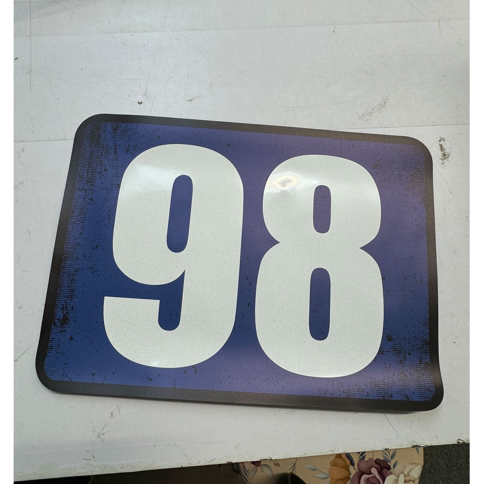 10″ Height Rectangle Magnetic Racing Number 98 Magnet 2pcs Blue