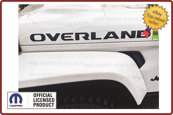 SET Jeep Gladiator OVERLAND Hood Vinyl Decals Graphics Stickers Flat Black SJ8Y9