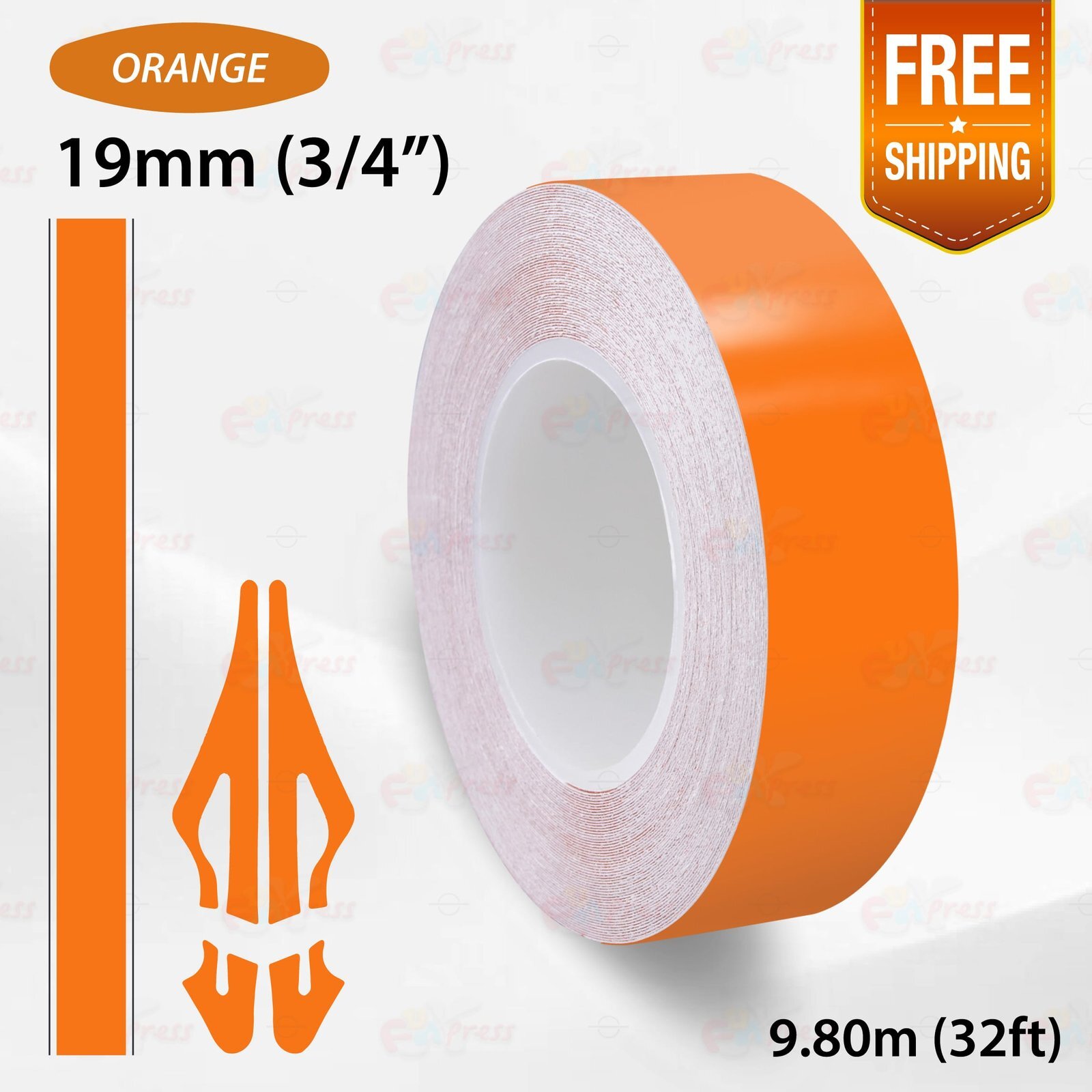 ORANGE 3/4″ 19mm PIN STRIPE Car Model Bike Streamline TAPE Decal Vinyl Sticker