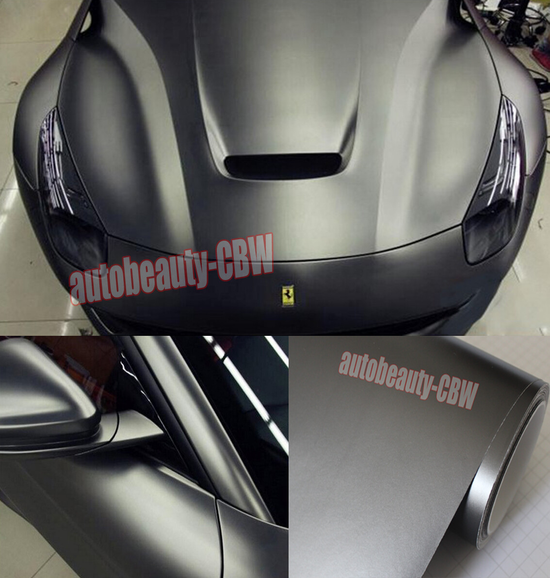 Whole Car SUV Wrap 65FT x 5FT Grey Metal Matte Satin Chrome Vinyl PVC Sticker US
