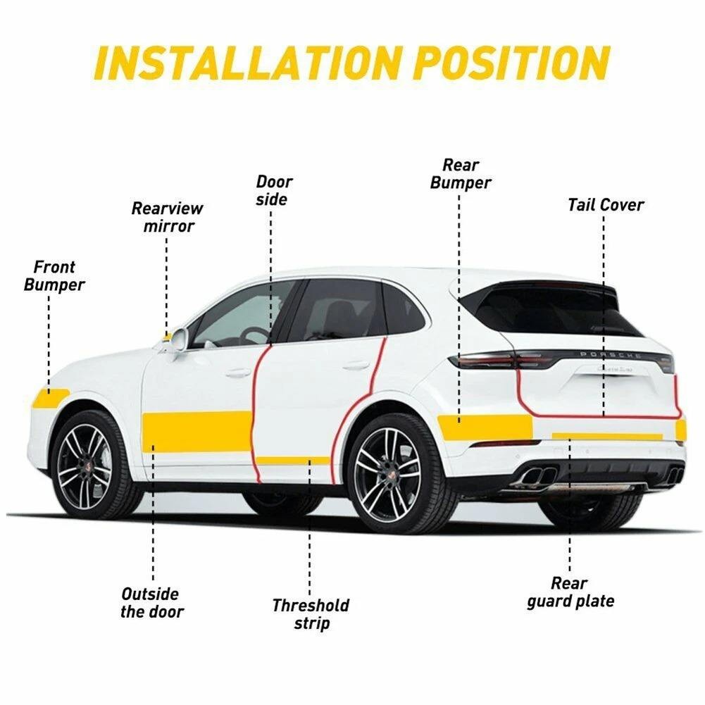 Carbon Fiber Car Sticker Protector Door Strip Sill Anti-scratch Tape 4inch*10ft