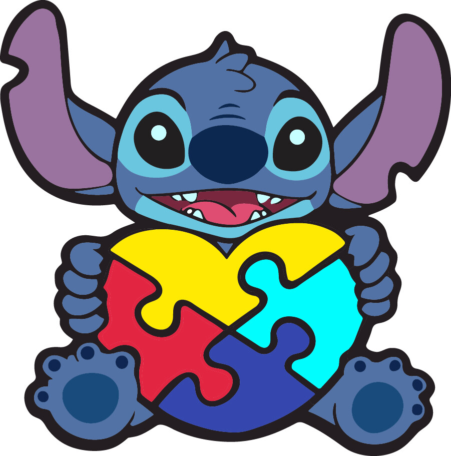 Lilo & Stitch Autism Heart DECAL STICKER CAR WINDOW HELMET TRUCK Laptop Cellphon