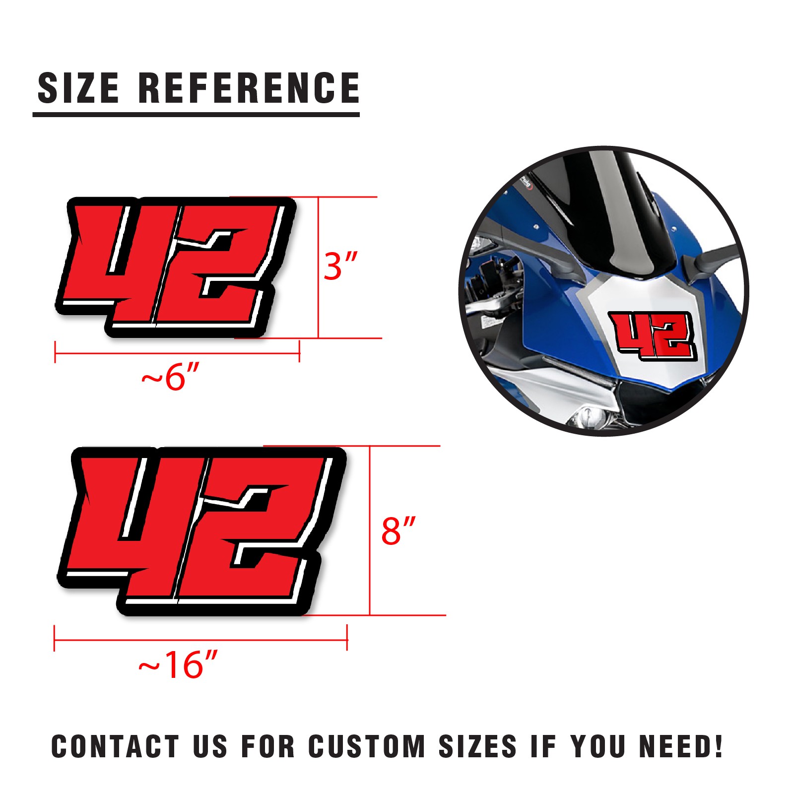 Motorsport Number Stickers 10 inch Height x1 For Sports Cars, Race CarsAutocross