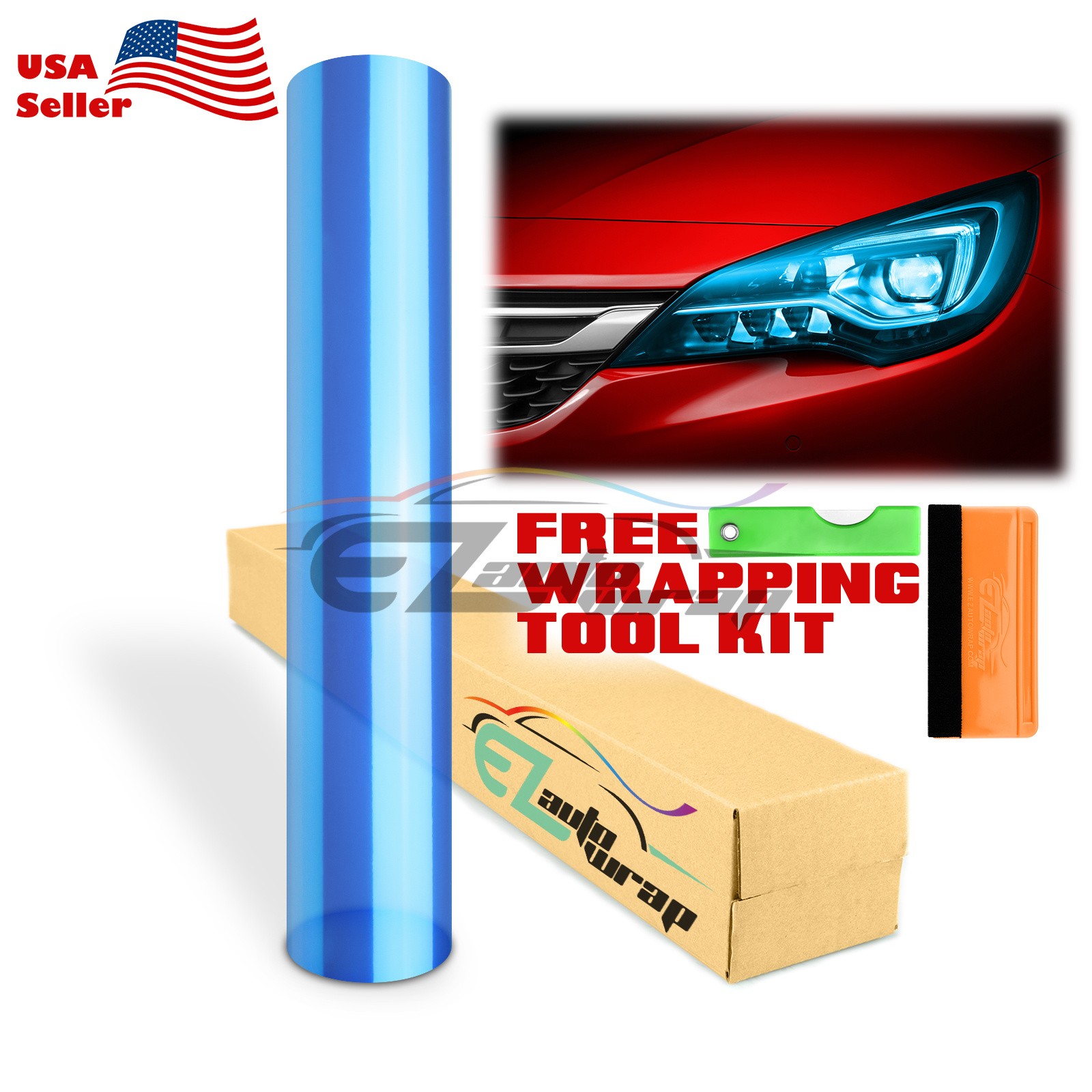 *Extra Wide* 16″ Dark Blue Headlights Taillight Fog Lights Lamp Vinyl Tint Film
