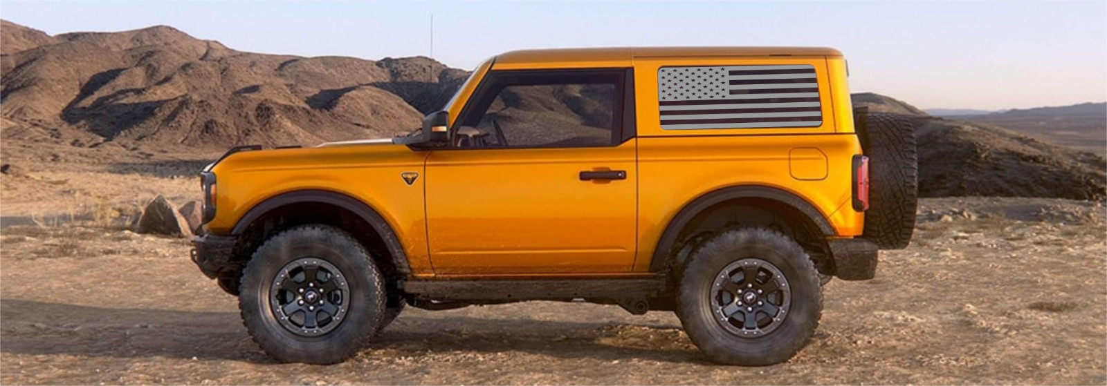 American Flag Window Decals For 2021+ Ford Big Bronco Full Size 6g