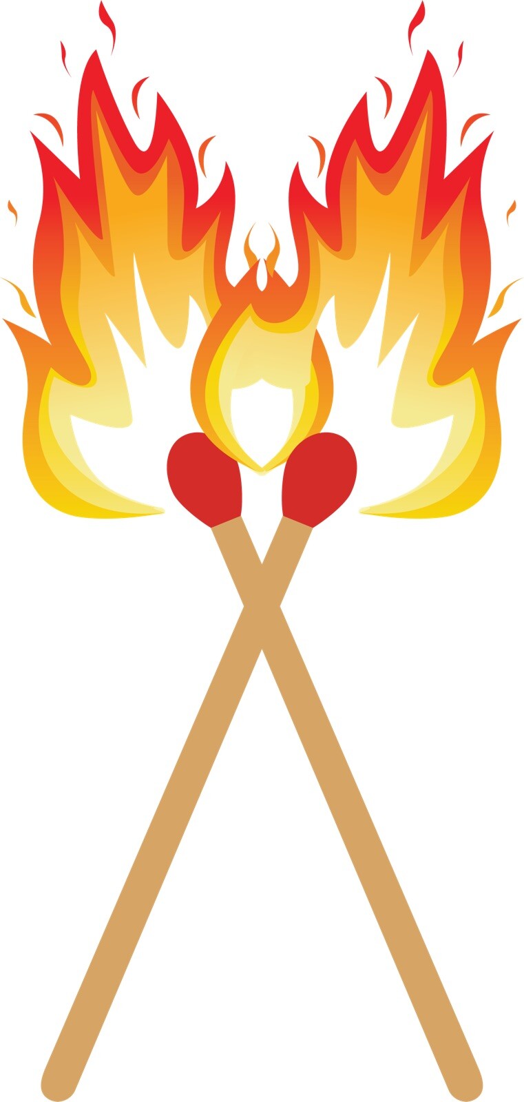 3” Matches Sticker Crossed Flame Fire Burn Burning Smoke Light Lighter Bright