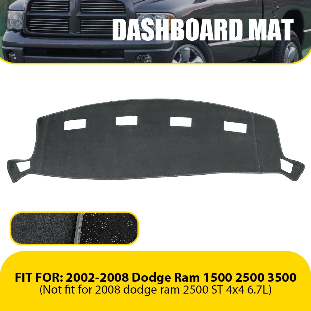 Gray Black Dash Mat Dashboard Cover For 2002-2008 2007 Dodge Ram 1500 2500 3500