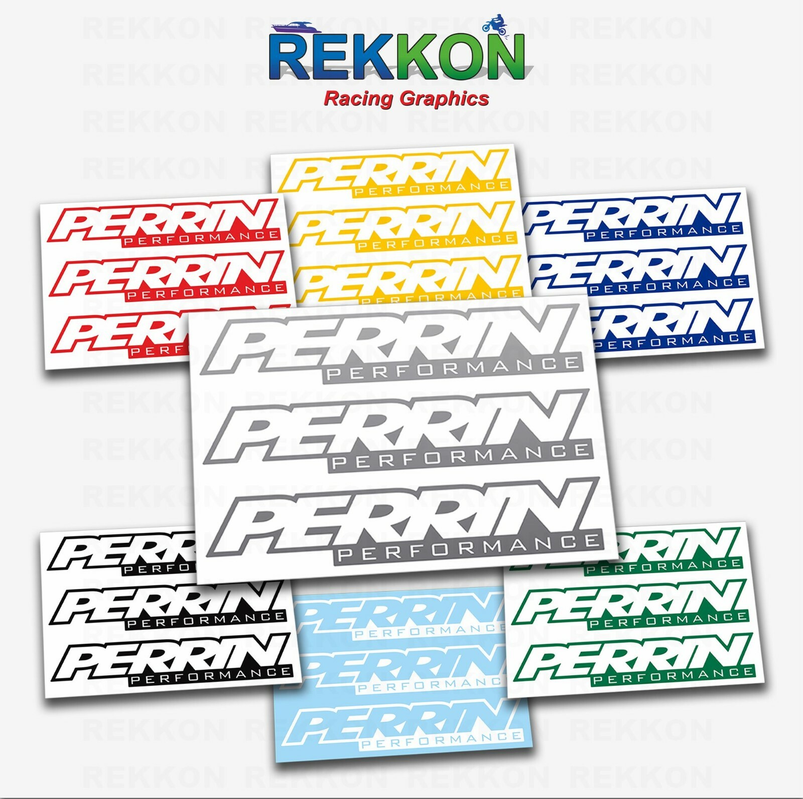 x3 PERRIN Performance High Cast Vinyl Sticker Decals Graphics Die Cut Self Set
