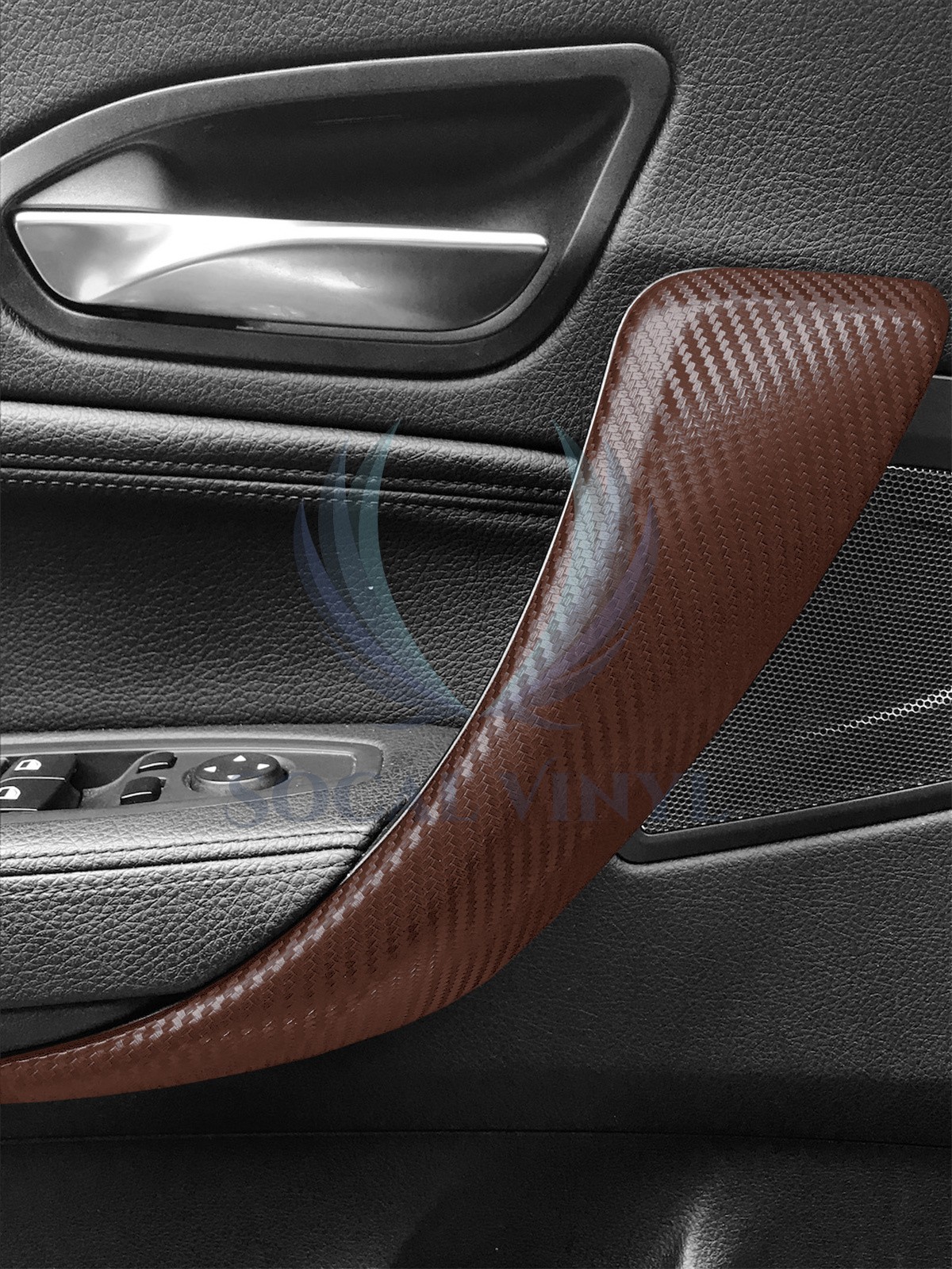 3D Carbon Fiber Brown Matte Textured Vinyl Wrap Sticker DIY Decal Bubble Free