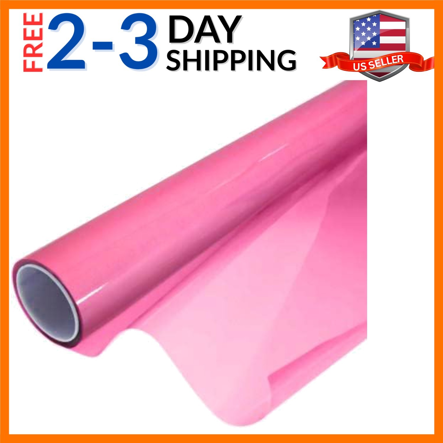 Pink Gloss Vinyl Headlight Foglight Transparent Wet Tint Wrap Self-Adhesive 1…