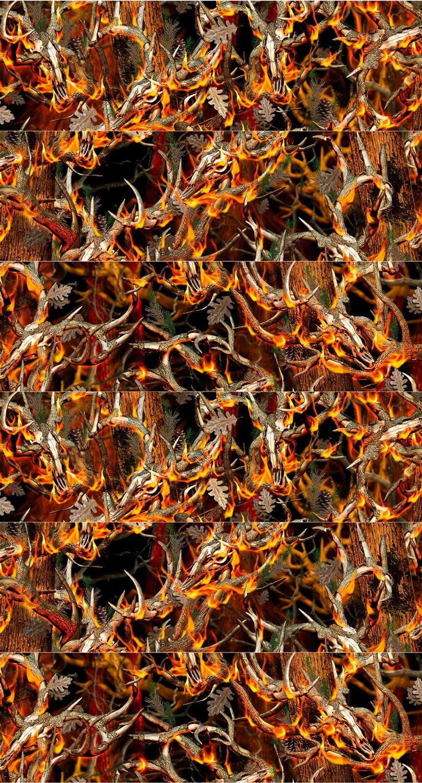Buck Skull Blaze Camo MATTE Rocker Wrap Truck Wrap Camouflage #08 26′ – 6 Panels