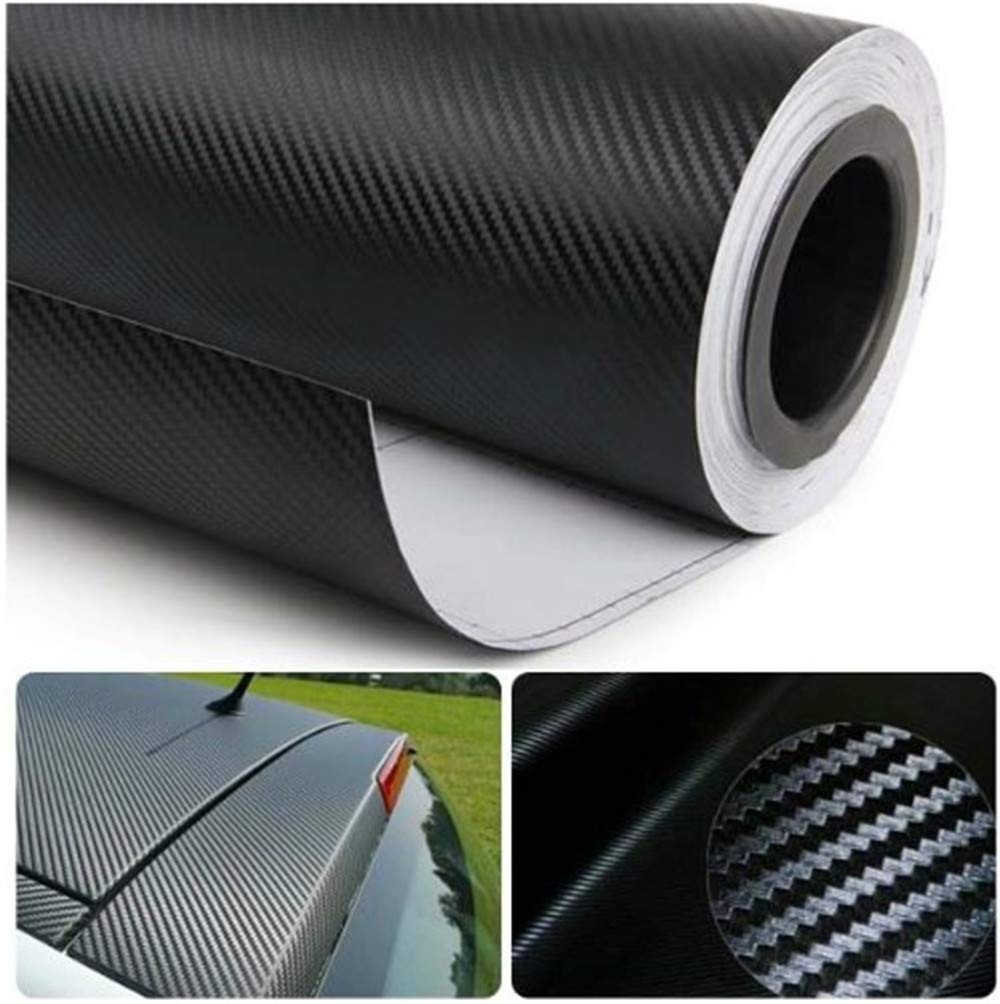 3D Black Carbon Fiber Vinyl Bubble Car Wrap 12″ x 60″ / 1 FT x 5 FT,