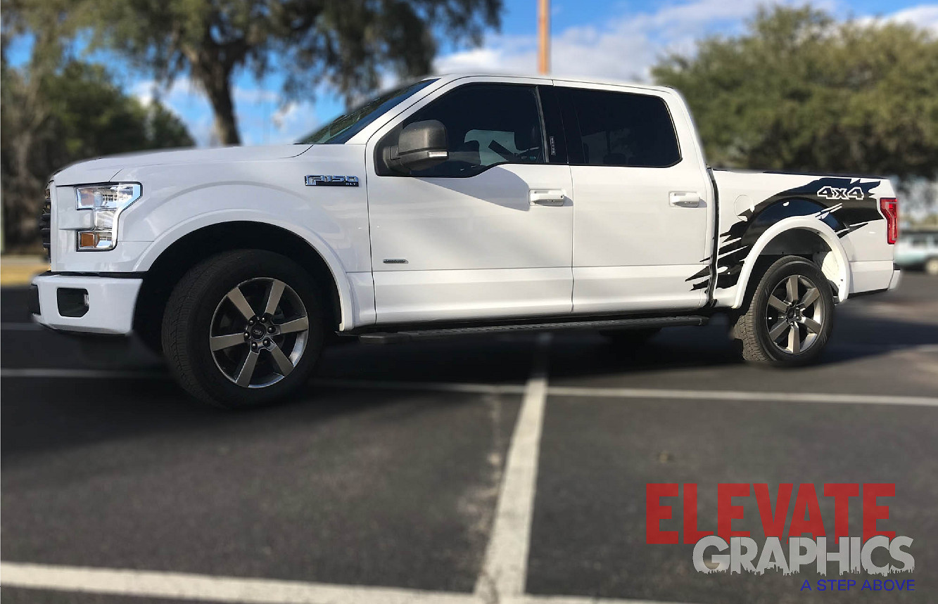 For Ford F-150 Side Shredder Stripes Graphics Vinyl Decals 3M Stickers 2009-2020