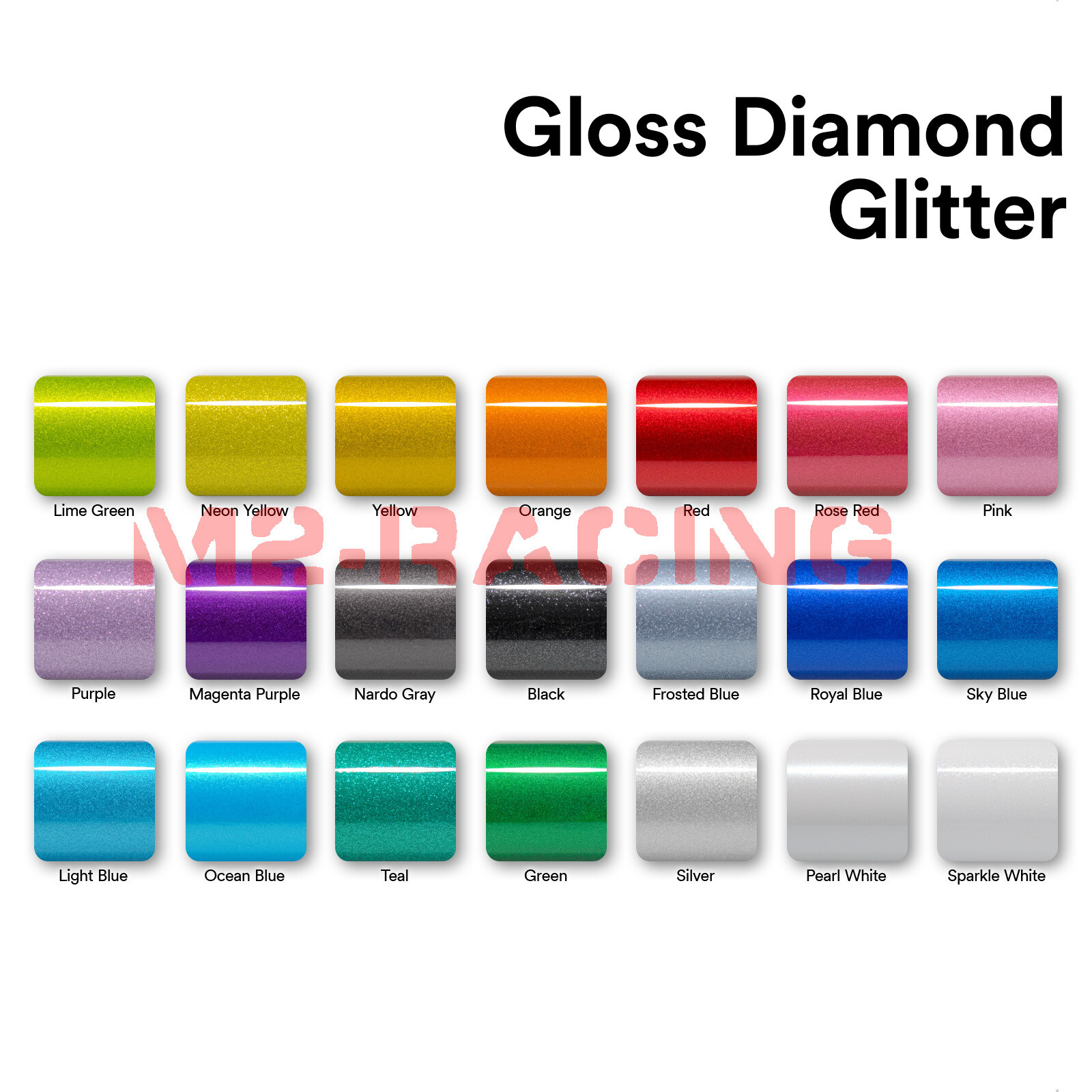 【Gloss Glitter】 Metallic Sparkle Vinyl Wrap Sticker Film Bubble Free Film Sheet
