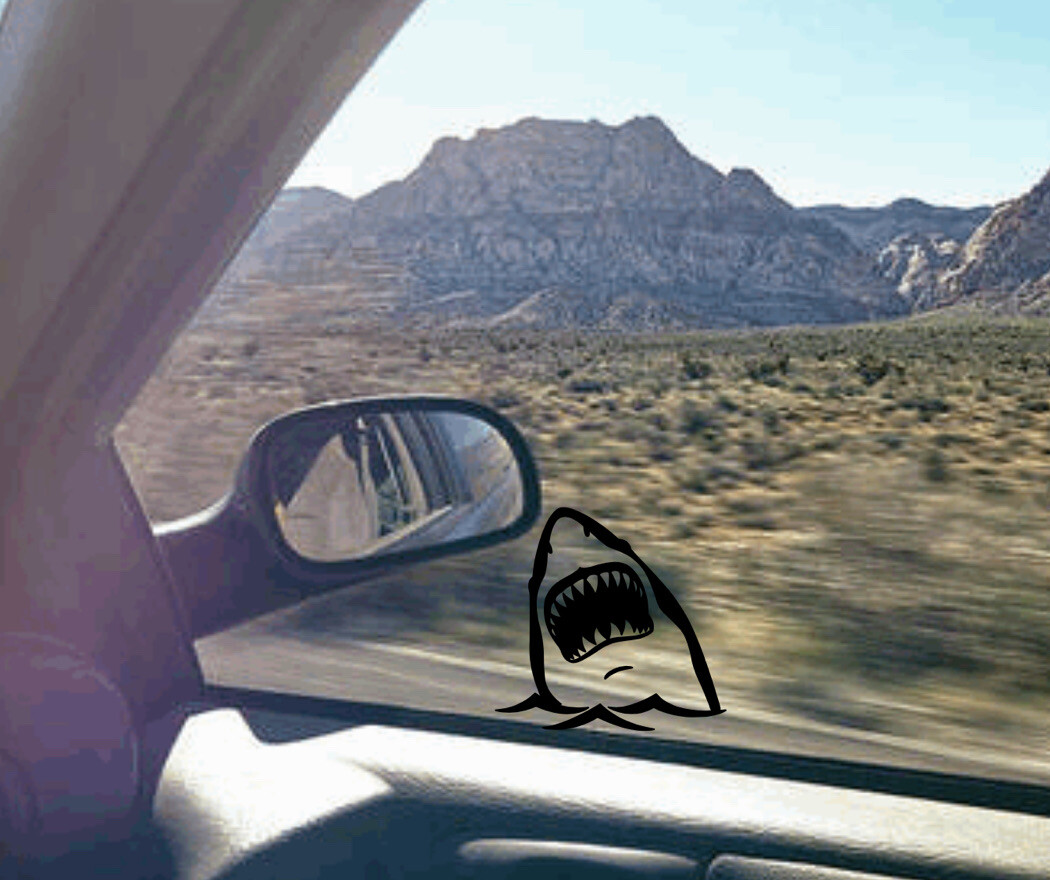 Shark Jaws Decal for Windshield Easter Egg Window You Pick Color