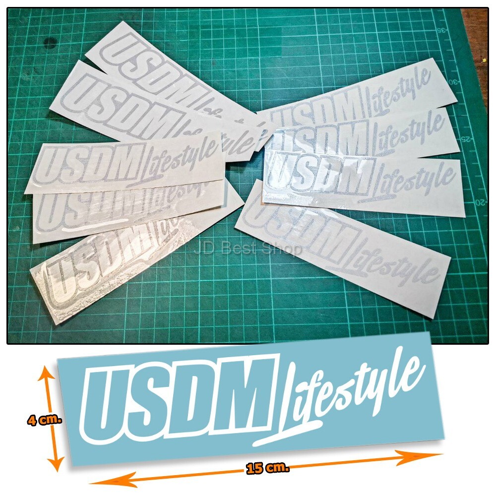 Sticker JDM KDM USDM Style Vinyl Decal Dicut truck car window Reflective White 1