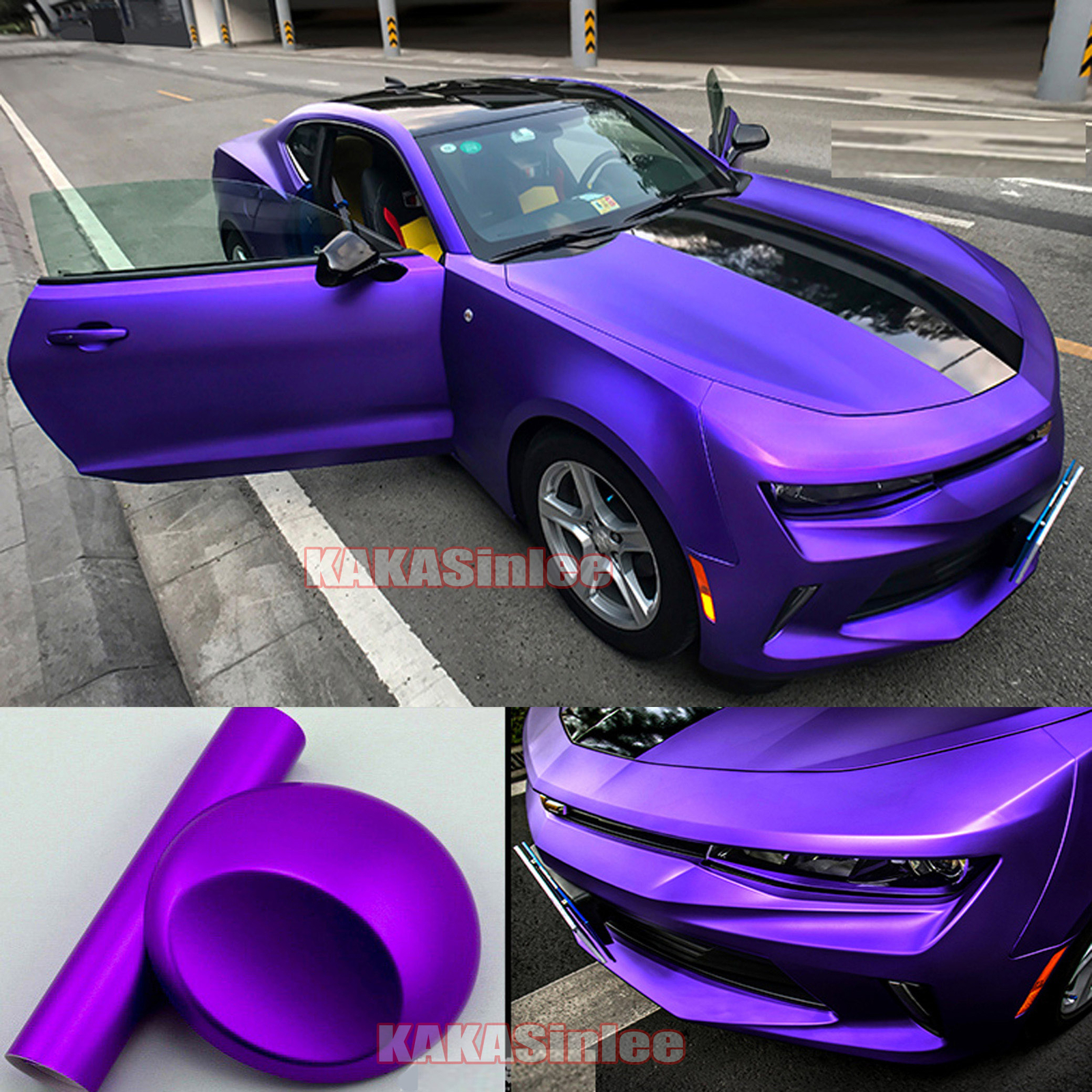 Full Car Wrap Satin Matte Metal Chrome Vinyl Hood Sticker Flexible PUR 50FT US