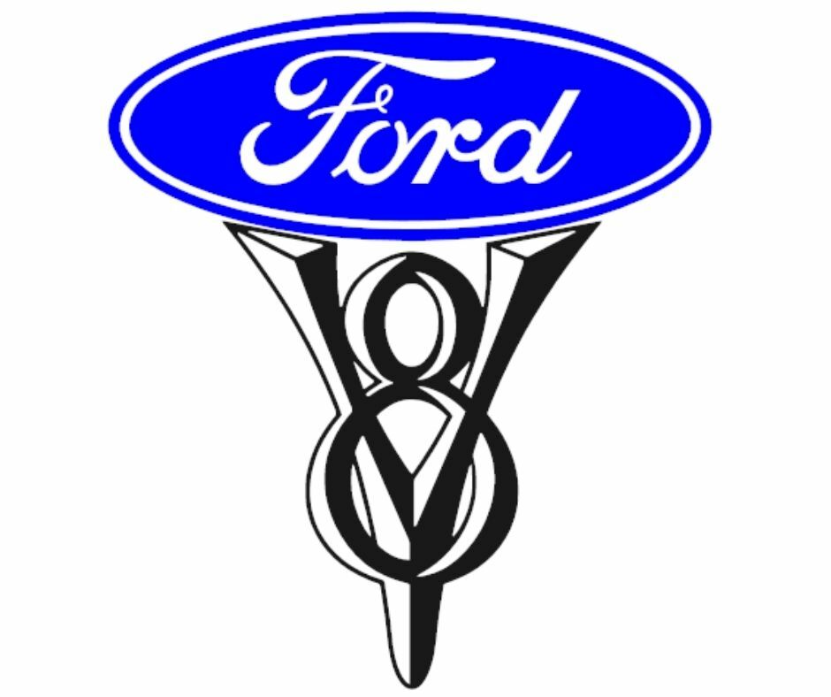 Fits Vintage Ford Motor Co Ford V8 Multi Colored Vinyl Decal – FREE SHIPPING