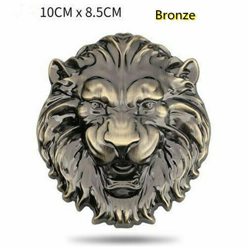 3d Metal Lion Head Relief Car Emblem Motorcycle Trunk Fender Badge Decal Sticker