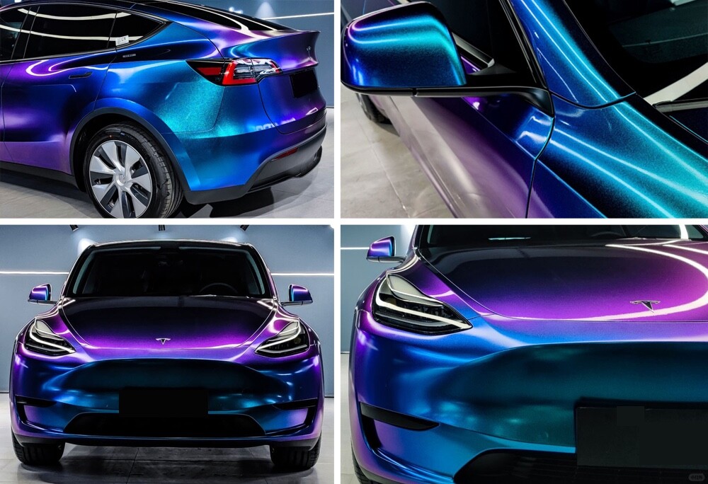84″ x 60″ Gloss Metallic Chameleon Purple Teal Vinyl Film Wrap Air Bubble Free