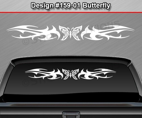 159-01 BUTTERFLY Decal Sticker Windshield Window Vinyl Graphic Banner Butterfly