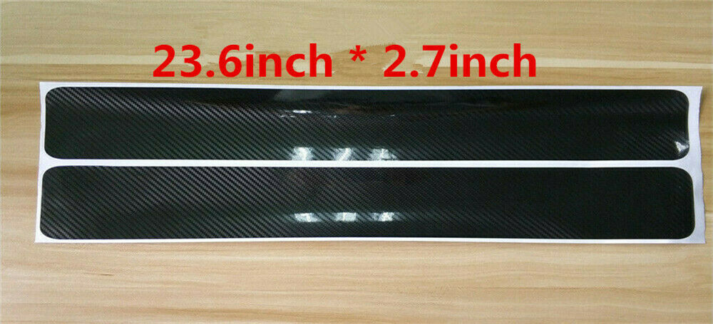 4pcs Carbon Fiber Car Door Plate Sill Scuff Cover Anti Scratch Sticker Protector