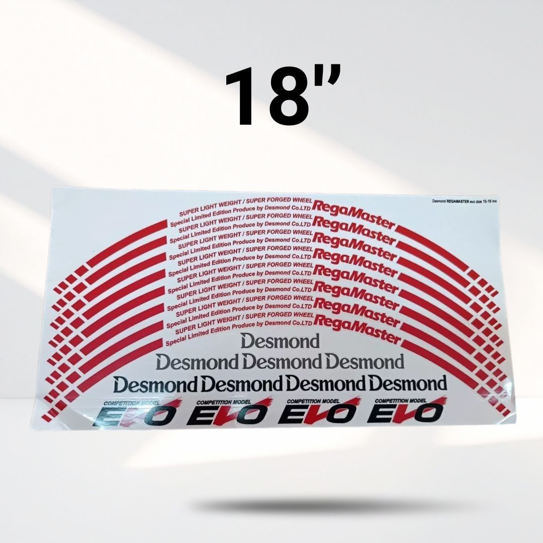 EVO REGAMASTER DESMOND HIGH QUALITY REPLACEMENT DECAL STICKER 18” 17”