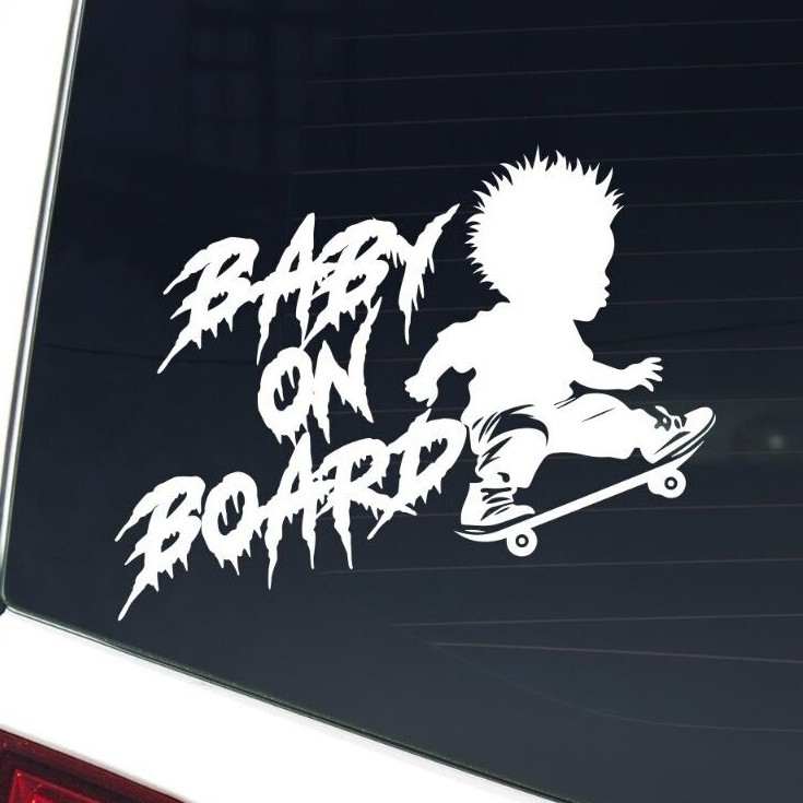 Baby on Board Decal for Car Sticker for Laptop Yeti Skateboarding, New Baby