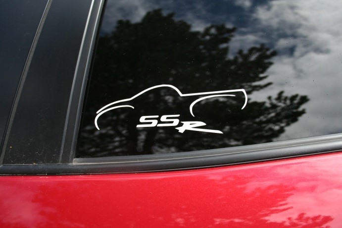 Chevy SSR Truck with logo #2 Die-cut Car Window Sticker, buy 2 get 1 free!