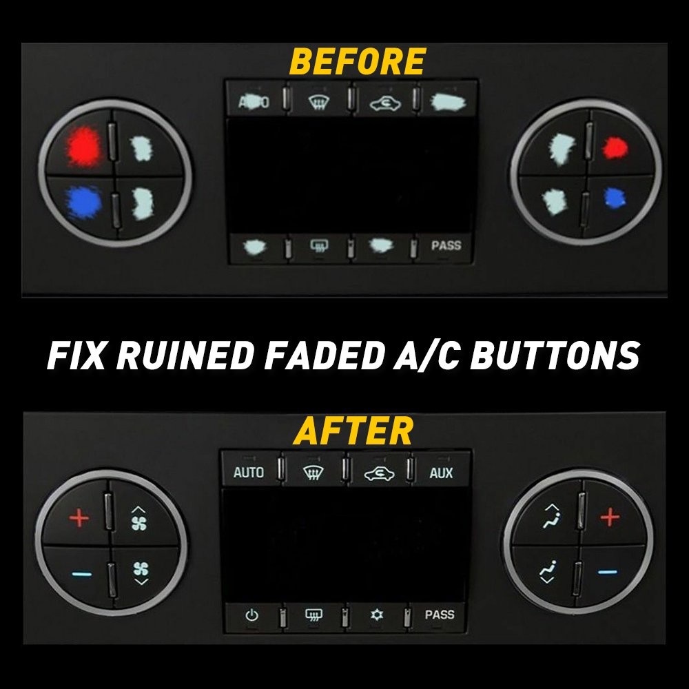 Decal Stickers AC Dash Button Re Kit for Replacement Chevrolet Tahoe GMC 1-10Set