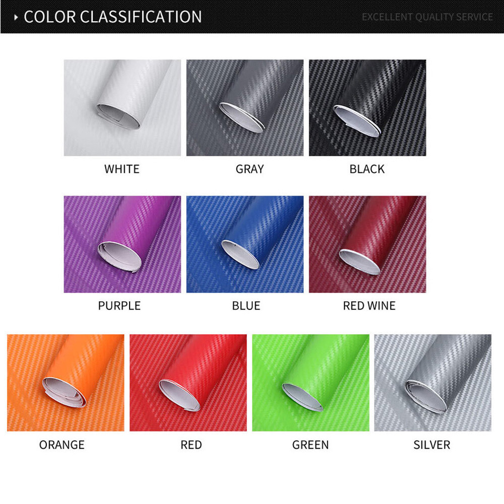 Waterproof Car Stickers 3D Car Carbon Vinyl Film Sheet Roll Auto Y7U7