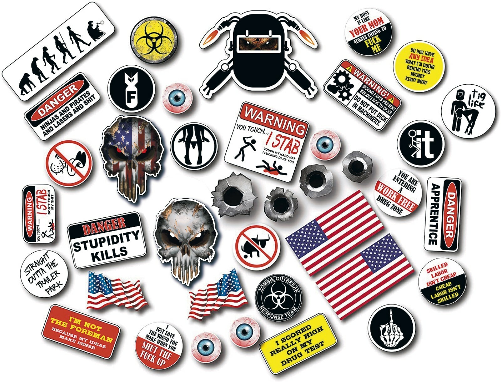 42 Funny Hard Hat Helmet 3M Decal Sticker Construction Welder Union Electrician