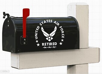 AIR FORCE MAILBOX – 2 RETIRED DECALS – USAF Military Sticker – Home Garden Decor