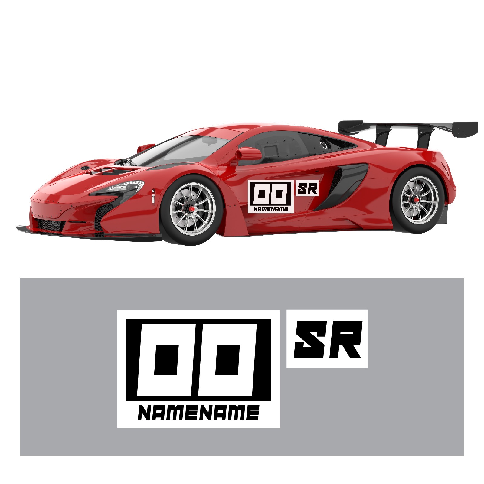 Custom Autocross Number Class Magnet Decal x2 12″ 14″ 16″ – Style B Plate