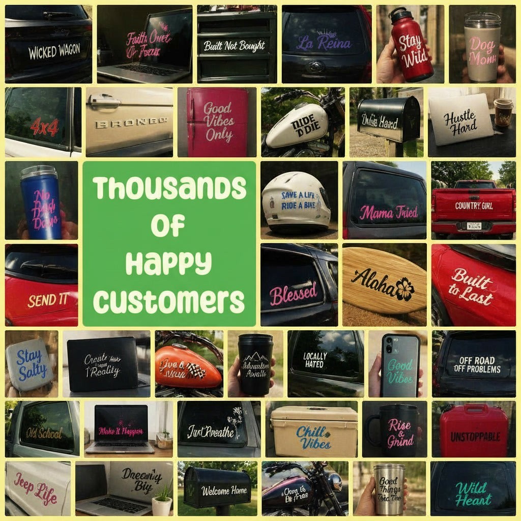 Custom Die Cut Vinyl Lettering Decal for Windows Signs Crafts
