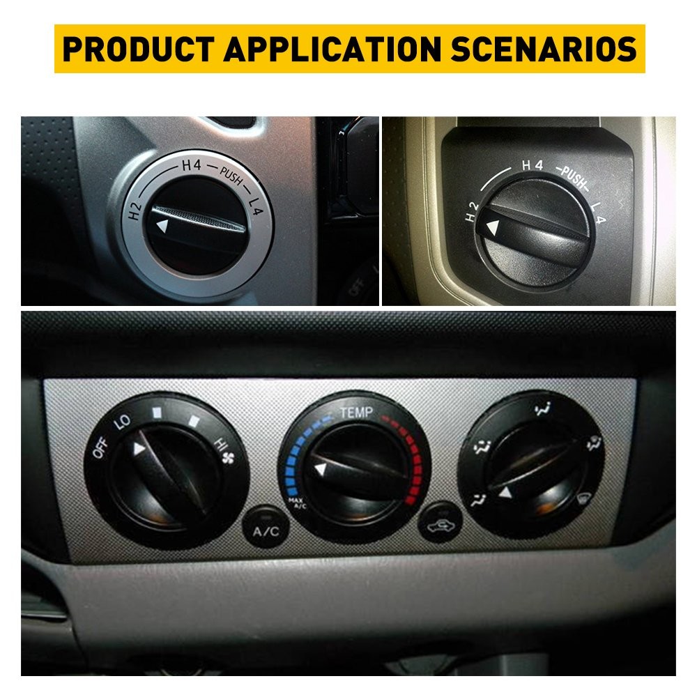 3/6X Fit Toyota Tacoma for 2005-2011 Heater Dials Knobs A/C HVAC Fan Control Set