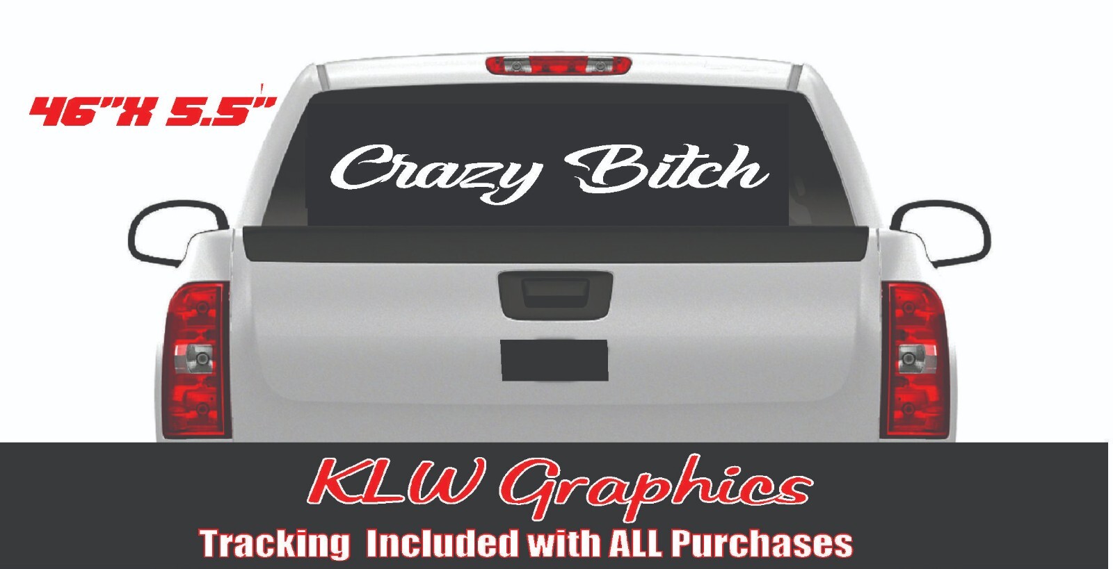 Crazy Bitch Decal Sticker Sexy Girl Wife Car Turbo Diesel Truck Crew Cab 6.7 JDM