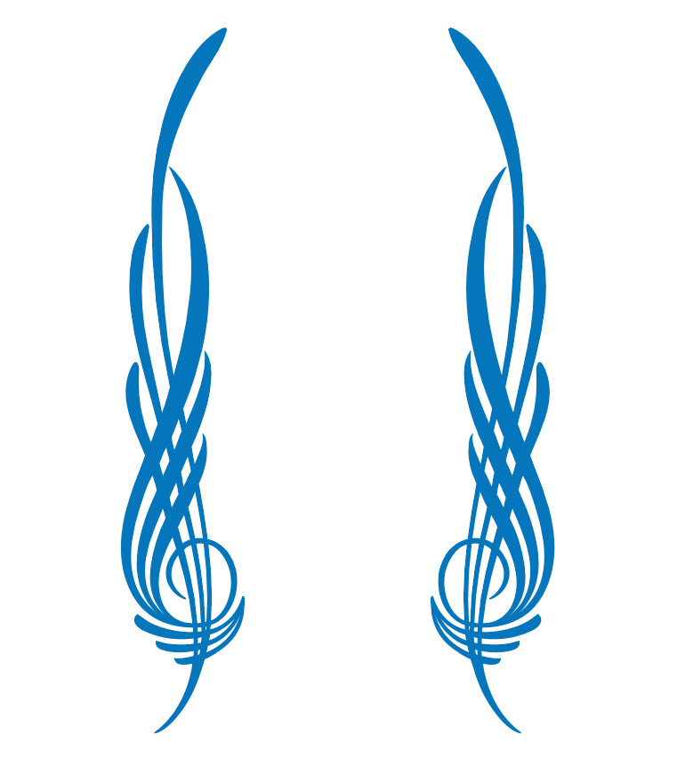Hot Rod Pinstriping Decals – Set of 2 – 10″ x 1.75″ – Free shipping – 1 color