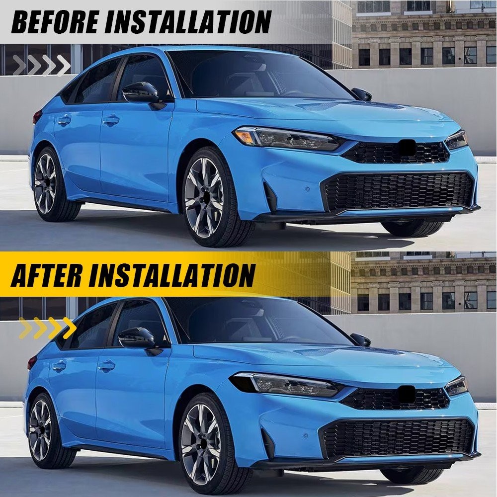 For 2022-2025 Civic Headlight Side Marker Front Precut SMOKE Vinyl Tint Overlays