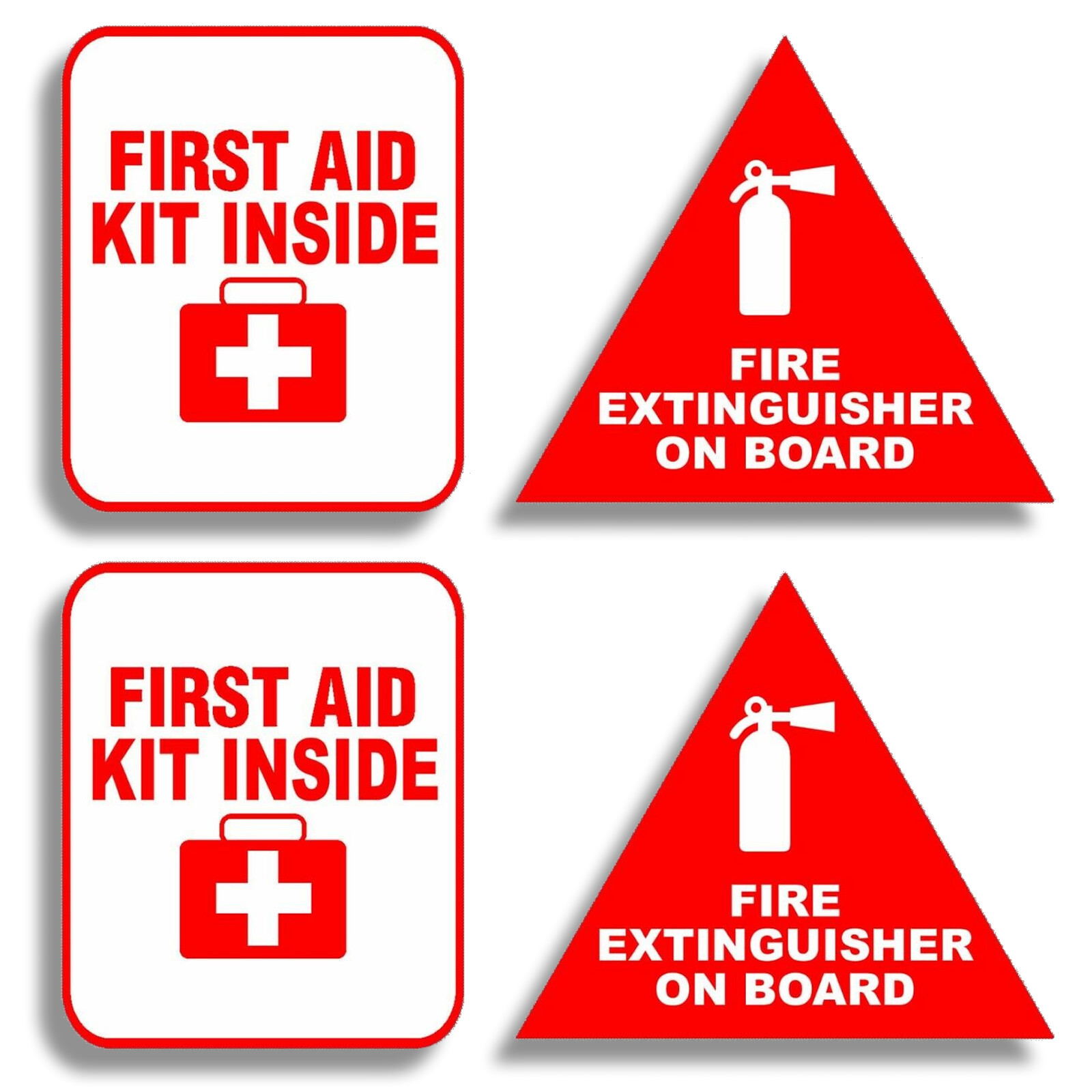 3″ Fire Extinguisher First Aid Decals Stickers Pack Label Truck Off Road Safety