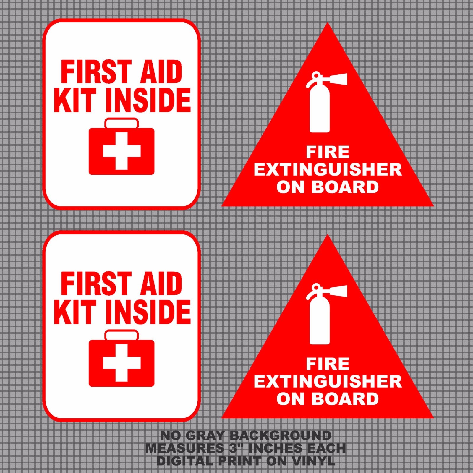 3″ Fire Extinguisher First Aid Decals Stickers Pack Label Truck Off Road Safety
