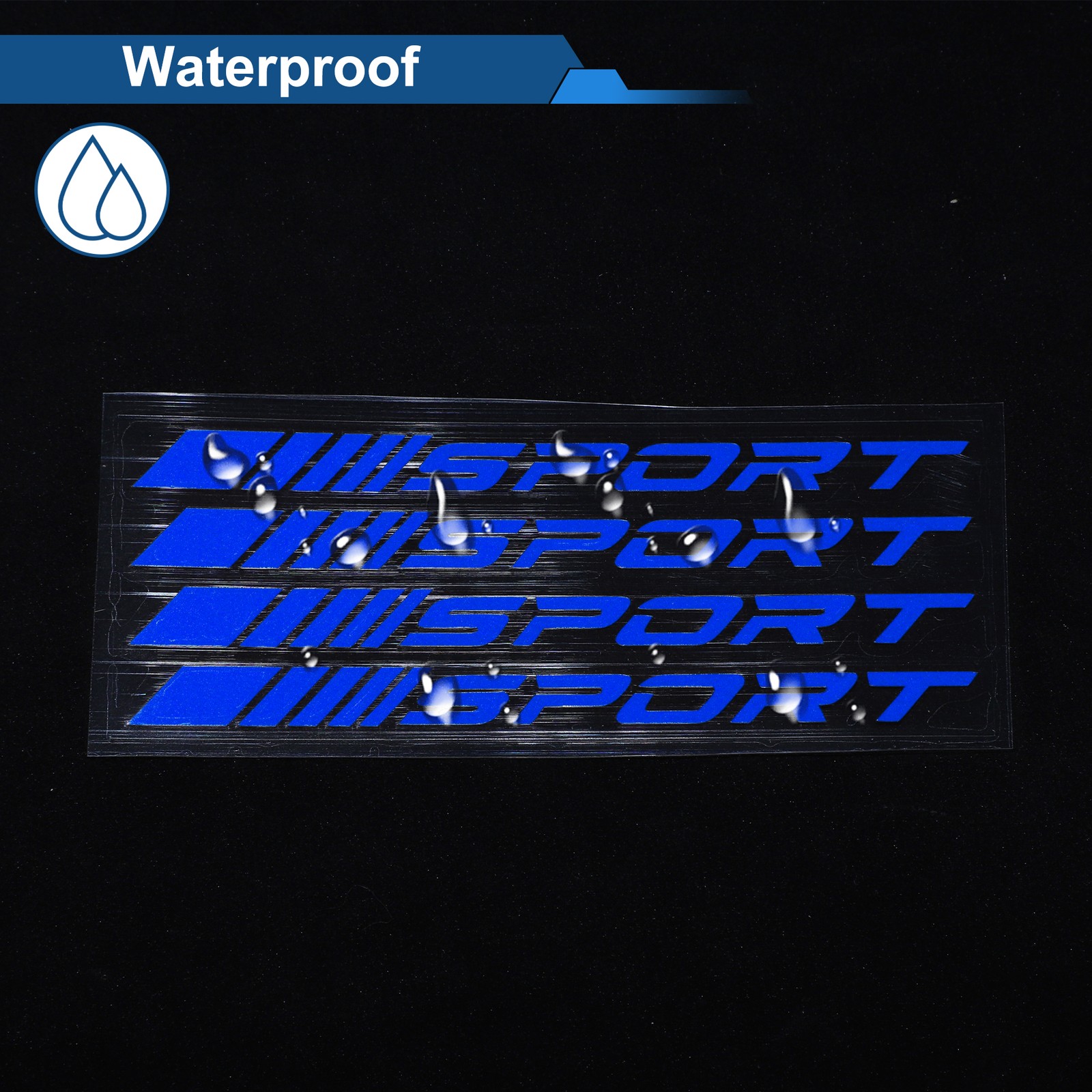 4 Pcs Square Wheel Rim Decal Stripe Reflective Wheel Decals Stickers Blue PET